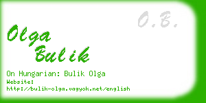olga bulik business card